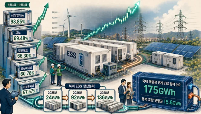 ESS 관련주 한 달 만에 최대 2배 급등, 9월에도 오를까? (탈중국 공급망 수혜주 정리)