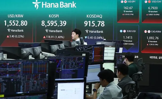 코스피 삼전·닉스 약세에 8300선 마감